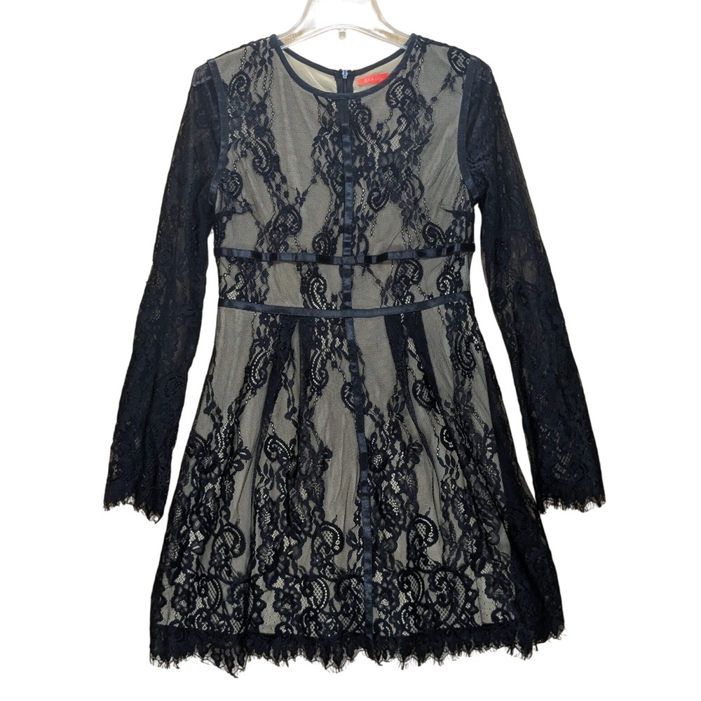 Banjul Dress Black Lace Overlay Party Elegant Whimsygoth Witchy Women's Large